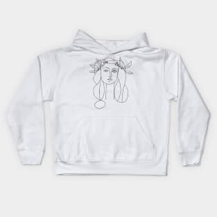 Picasso Woman Sketch Portrait Kids Hoodie